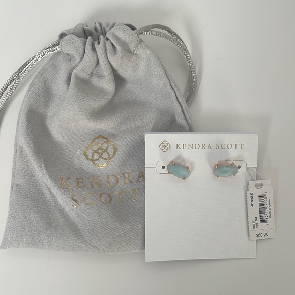 Kendra Scott Jewelry - NWT Kendra Scott rose gold blue gem earrings